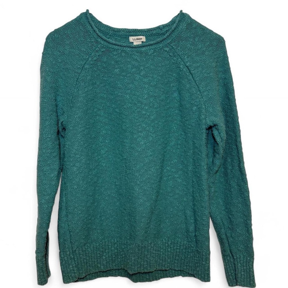 Retro turquoise L.L.Bean rolled neck knit sweater
